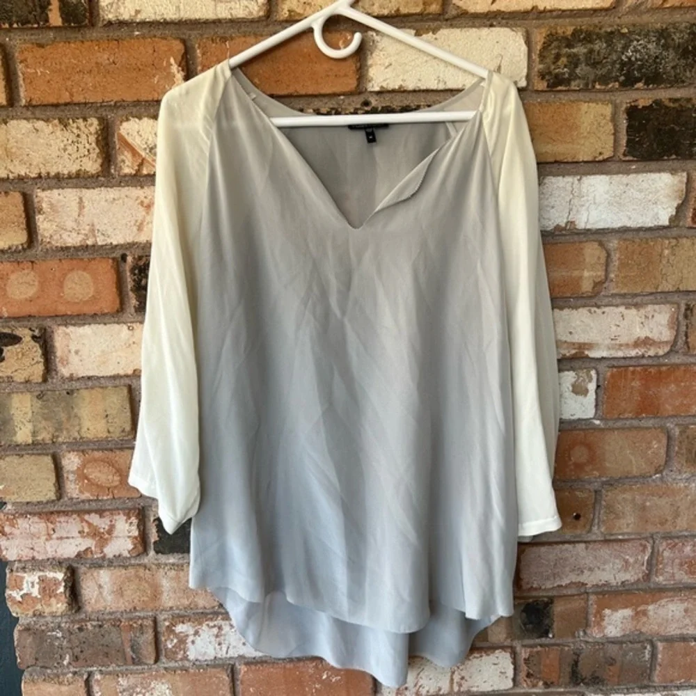 Eileen Fisher Two Tone Silk Top